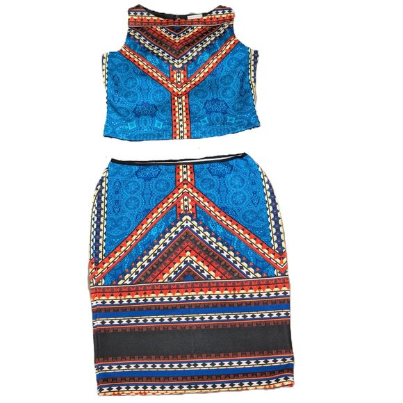 Bisou Bisou Sleeveless Top Multicolor Geometric Design Size L - Picture 11 of 11